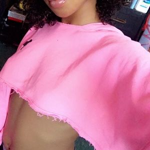 PINK Custom Cropped Hoodie